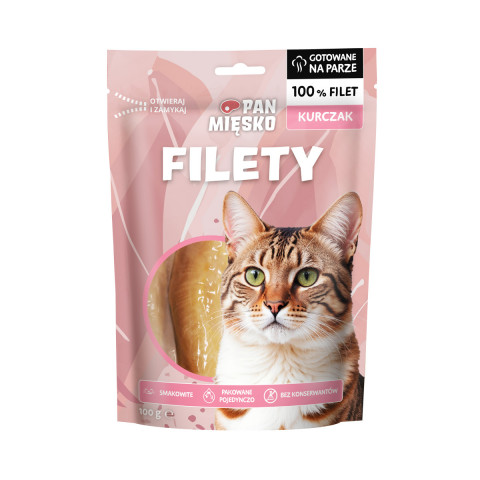 PAN MIĘSKO Chicken fillets - pamlsek pro kočky - 100g - Fotogalerie 1