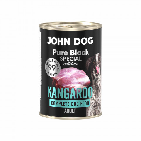 JOHN DOG Pure Black Special Edition Kangaroo - vlhké krmivo pro psy - 400g - Fotogalerie 1