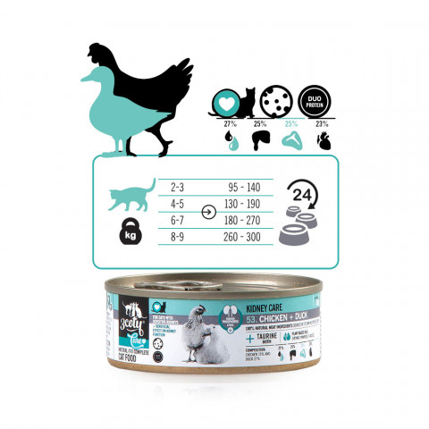 3COTY Chicken with duck Kidney care - mokré krmivo pro kočky - 24x80g - Fotogalerie 18