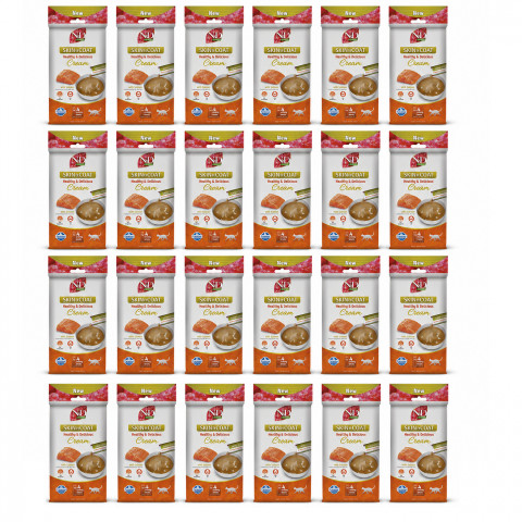 FARMINA N&D Quinoa Cat Skin & Coat Cream with Salmon box mono – pamlsek pro kočku – 24x(4x15g) - Fotogalerie 1