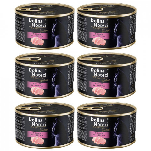 DOLINA NOTECI Premium Sterilised Bohatá na krůtu – mokré krmivo pro kočky – 6×185 g - Fotogalerie 1