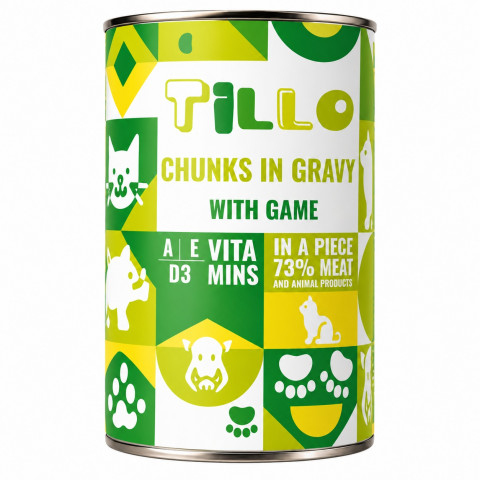 TILLO Chunks in gravy Game - vlhké krmivo pro psy - 1250g - Fotogalerie 1
