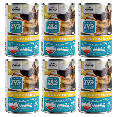 FRENDI s kuřetem kousky v jemné omáčce - mokré krmivo pro psy - 6x1250g - Fotogalerie 1
