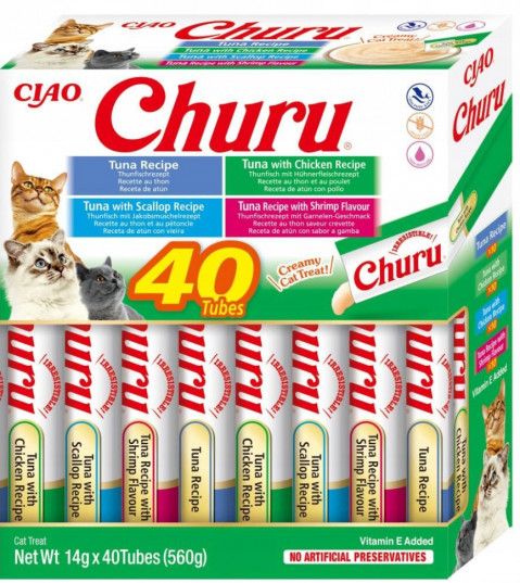 INABA Churu Variety box Tuna with seafood - pamlsek pro kočky - 40 x 14g - Fotogalerie 1