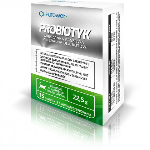 EUROWET Probiotic - potravinové doplňky pro kočky - 15x1,5g - Fotogalerie 1