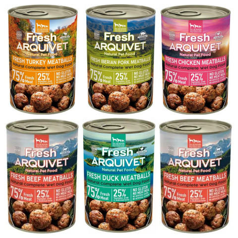 ARQUIVET Fresh Meatballs mix příchutí - vlhké krmivo pro psy - 6x400g - Fotogalerie 1