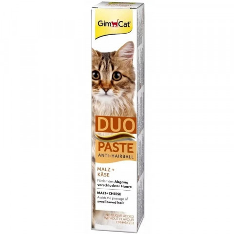 GIMCAT Duo Paste Anti-Hairball slad se sýrem – pamlsek pro kočku – 50g - Fotogalerie 1