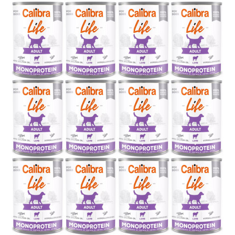 CALIBRA Dog Life Adult Monoprotein Jehněčí - mokré krmivo pro psy - 12x400g - Fotogalerie 1