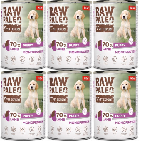 VETEXPERT Raw Paleo Štěně Mono Jehněčí - vlhké krmivo pro psy - 6x400g - Fotogalerie 1