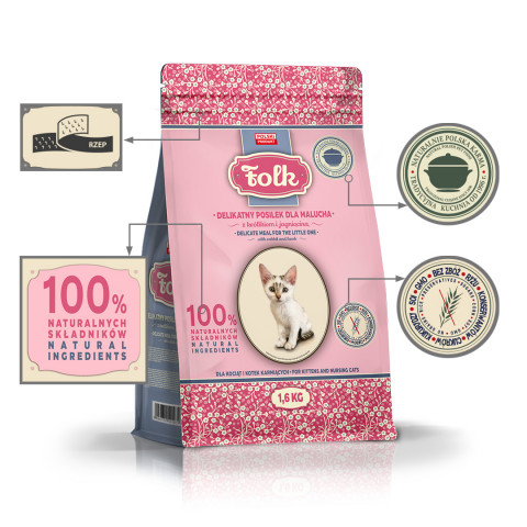 FOLK Gentle meal for kittens with rabbit and lamb - suché krmivo pro kočky - 1,6kg - Fotogalerie 4
