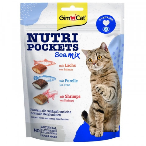 GIMCAT Nutri Pockets Sea mix – pamlsek pro kočku – 150g - Fotogalerie 1