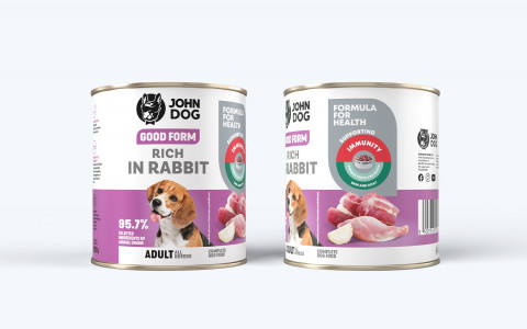 JOHN DOG Good Form Rich in rabbit - vlhké krmivo pro psy - 800g - Fotogalerie 2