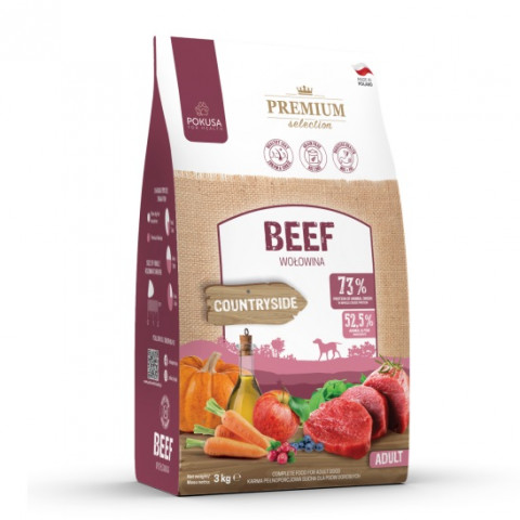 POKUSA Premium Selection Beef Adult - suché krmivo pro psy - 3kg - Fotogalerie 1