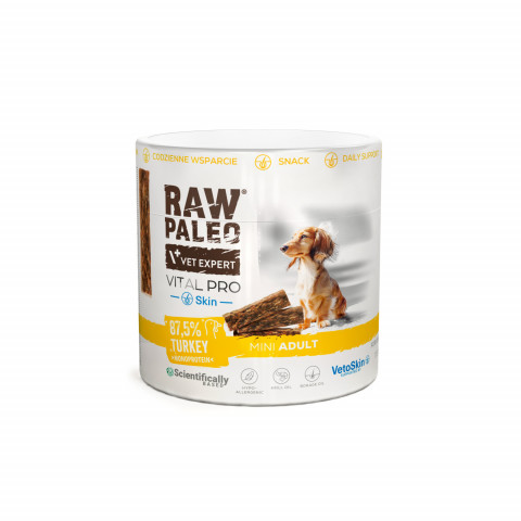 VETEXPERT Raw Paleo Vital Pro Skin & Coat Turkey Mini Mono - pamlsek pro psa - 100g - Fotogalerie 1