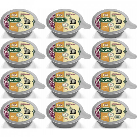 FOLK Varmijská šťavnatá hovězí – mokré krmivo pro kočky – 12x85g - Fotogalerie 1