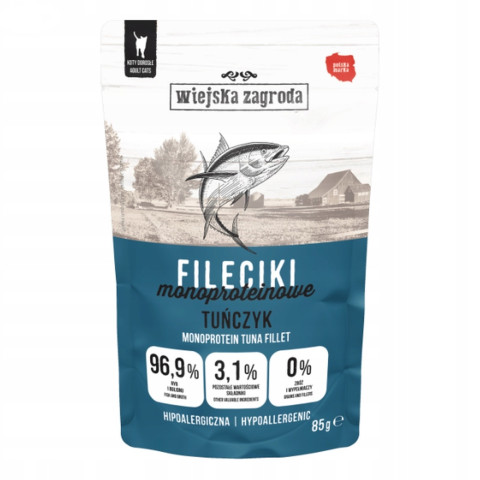 WIEJSKA ZAGRODA Filetky Tuňák Mono - mokré krmivo pro kočky - 85g - Fotogalerie 1