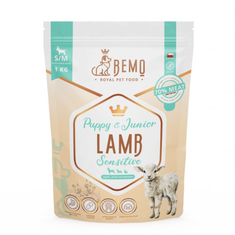BEMO Sensitive Junior Lamb Small/Medium Mono - suché krmivo pro psy - 1kg - Fotogalerie 1