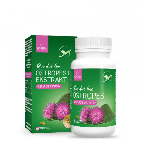 POKUSA RawDietLine Milk thistle extract - doplňky stravy pro psy a kočky - 120 ks - Fotogalerie 1