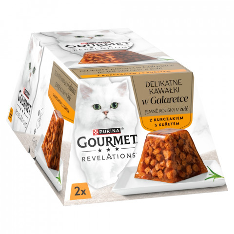 PURINA Gourmet Revelations Chunks in jelly with chicken - mokré krmivo pro kočky - 2x57g - Fotogalerie 9