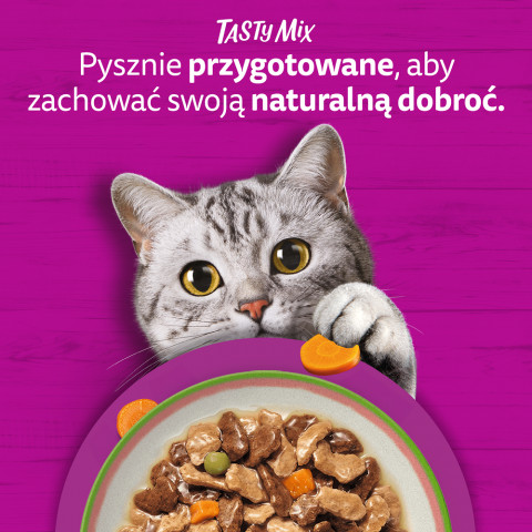 WHISKAS Tasty Mix Výběr šéfkuchaře v omáčce – mokré krmivo pro kočky – 40x85g - Fotogalerie 5