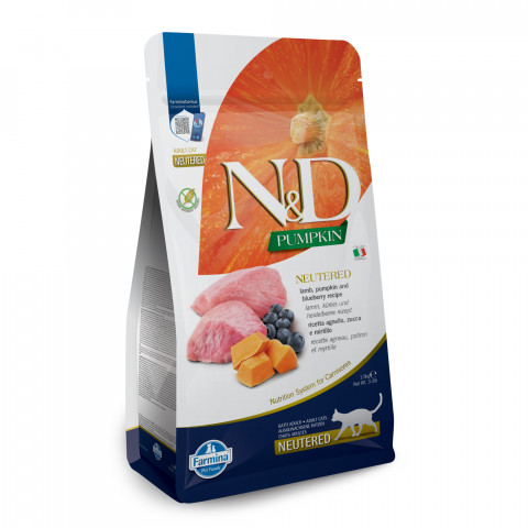 FARMINA N&D Pumpkin Cat Lamb and Blueberry Neutered Adult - suché krmivo pro kočky - 1.5 kg - Fotogalerie 8