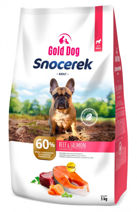 GOLD DOG Snocerek Small breeds hovězí a losos - suché krmivo pro psy - 5kg - Fotogalerie 1