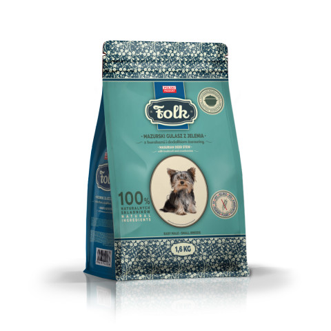 FOLK Small breeds Traditional masurian venison stew with beets and cranberries - suché krmivo pro psy - 1,6kg - Fotogalerie 1