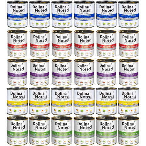 DOLINA NOTECI MIX CHUTÍ – mokré krmivo pro psy – 30×800 g - Fotogalerie 1