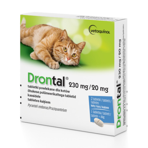 VETOQUINOL Drontal - tablety proti parazitům pro kočky - 2 ks. - Fotogalerie 1