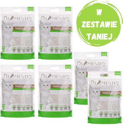 DIAMENTIQ Tofu Neutral Ultra hrudkující - stelivo pro rostliny - 6x2,5kg - Fotogalerie 1
