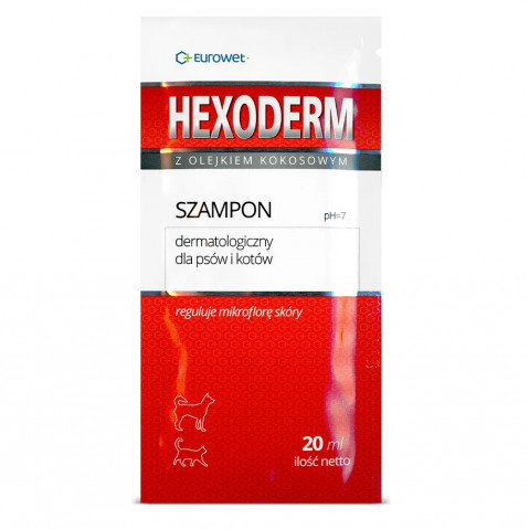 EUROWET Hexoderm - šampon pro psy a kočky - 20x20ml - Fotogalerie 2