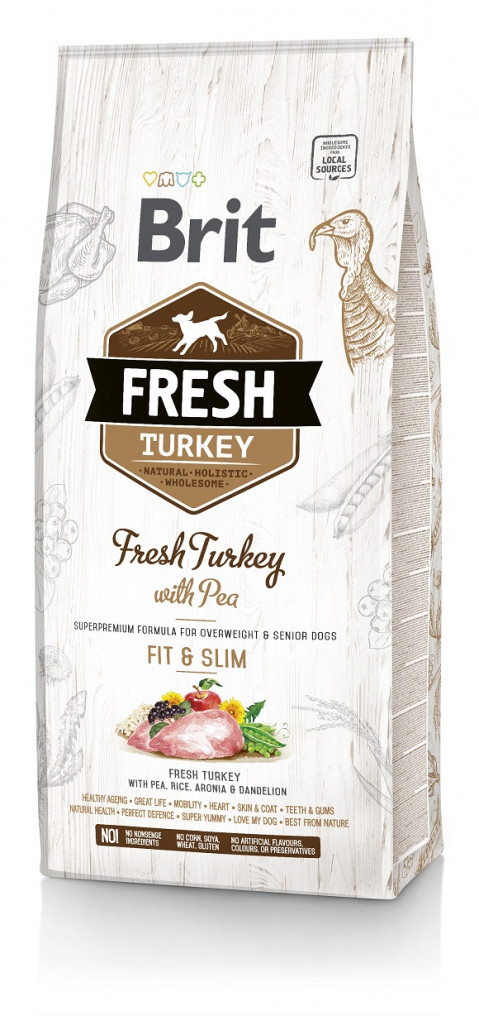 BRIT Fresh Turkey & Pea Fit & Slim - Suché krmivo pro psy Krůta s hráškem - 12 kg - Fotogalerie 1
