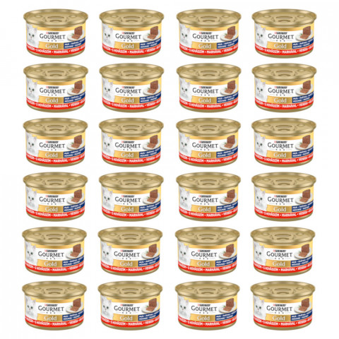 GOURMET GOLD mus s hovězím - mokré krmivo pro kočky - 24x85g - Fotogalerie 1