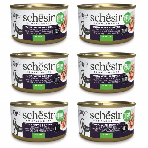 SCHESIR Oceanic Adult Tuna with Dentic - vlhké krmivo pro kočky - 6x70g - Fotogalerie 1