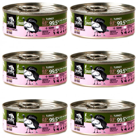 3COTY Turkey with chlorella Sterilised and overweight cats - mokré krmivo pro kočky - 6x80g - Fotogalerie 1