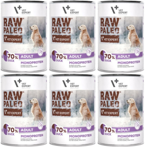 VETEXPERT Raw Paleo Adult Mono Kachna - vlhké krmivo pro psy - 6x400g - Fotogalerie 1