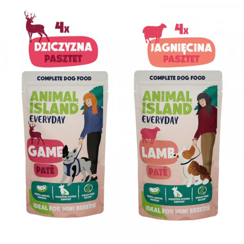 ANIMAL ISLAND Everyday Game and lamb - vlhké krmivo pro psy - 8x150g - Fotogalerie 2