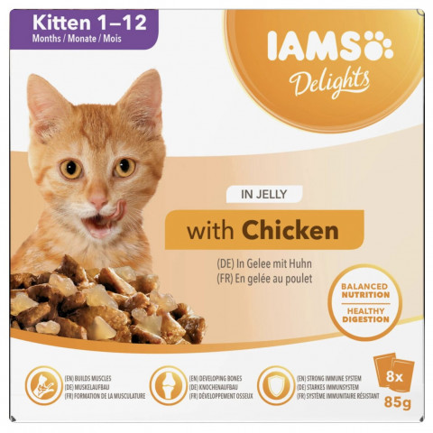IAMS DELIGHTS Kitten in Jelly box – vlhké krmivo pro kočku – 8x85g - Fotogalerie 1