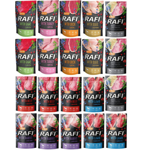 DOLINA NOTECI Rafi MIX příchutí - mokré krmivo pro psy - 20x500 g - Fotogalerie 1