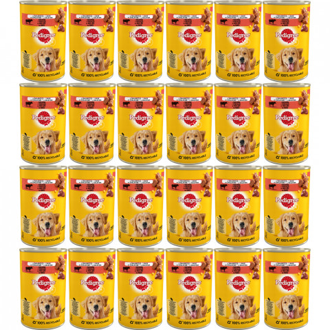 PEDIGREE Adult Hovězí ve želé – mokré krmivo pro psy – 24×400 g - Fotogalerie 1