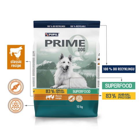 PUPIL Prime Mini Rich in poultry with beef - suché krmivo pro psy - 10kg - Fotogalerie 3