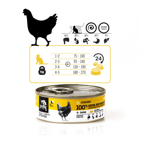 3COTY Chicken For kittens - mokré krmivo pro kočky - 6x80g - Fotogalerie 6