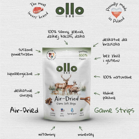 OLLO Air-Dried Game strips - pamlsek pro psa - 80g - Fotogalerie 4