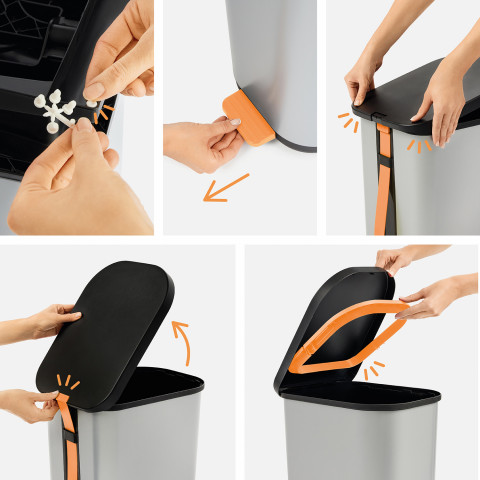 ROTHO Ribo Graphite - odpadkový koš s pedálem – 35l - Fotogalerie 3