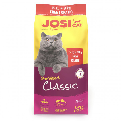 JOSERA JosiCat Sterilised Classic – suché krmivo pro kočku – 15kg + 3kg - Fotogalerie 1