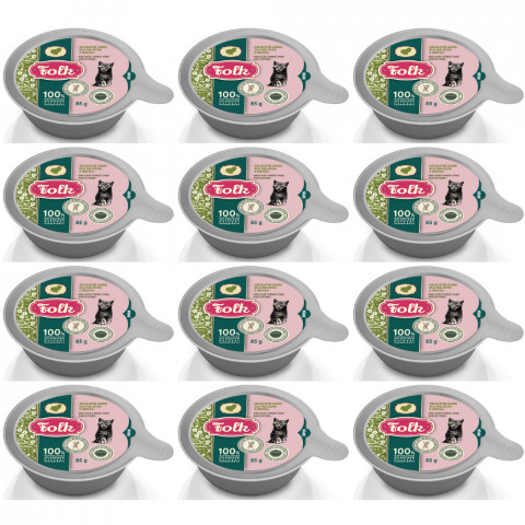 FOLK Kitten Jemný pokrm pro kotě s krůtou – mokré krmivo pro koťata – 12x85g - Fotogalerie 1