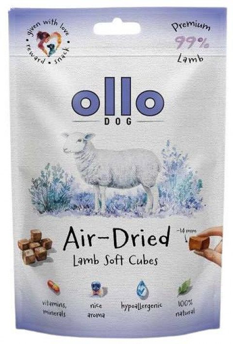 OLLO Air Dried Training Lamb Cubes - pamlsek pro psa - 80g - Fotogalerie 1