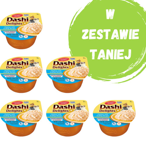 INABA Dashi Delights Kuře a mušle ve vývaru - pochoutka pro kočky - 3x70 g + 1x70 g Zdarma! - Fotogalerie 1