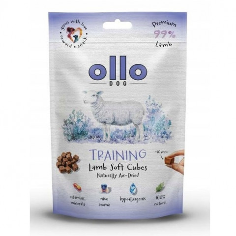 OLLO Air Dried Training Lamb Cubes - pamlsek pro psa - 80g - Fotogalerie 1