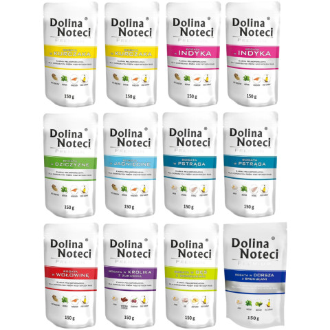 DOLINA NOTECI Premium MIX příchutí - mokré krmivo pro psy - 12x150 g - Fotogalerie 1
